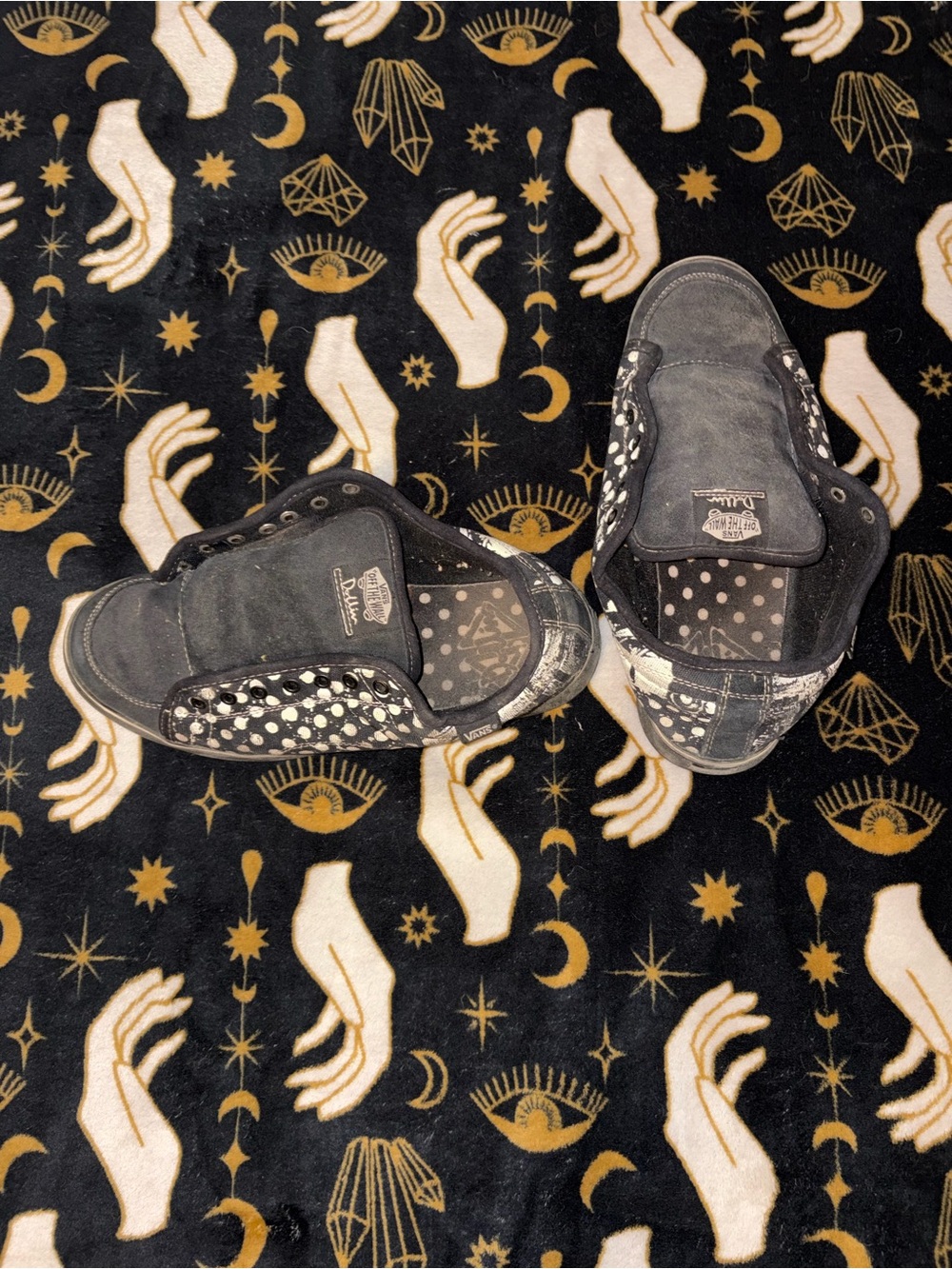 Vans men’s Dustin Dollin Black Sneakers with Polka Dot Accents
